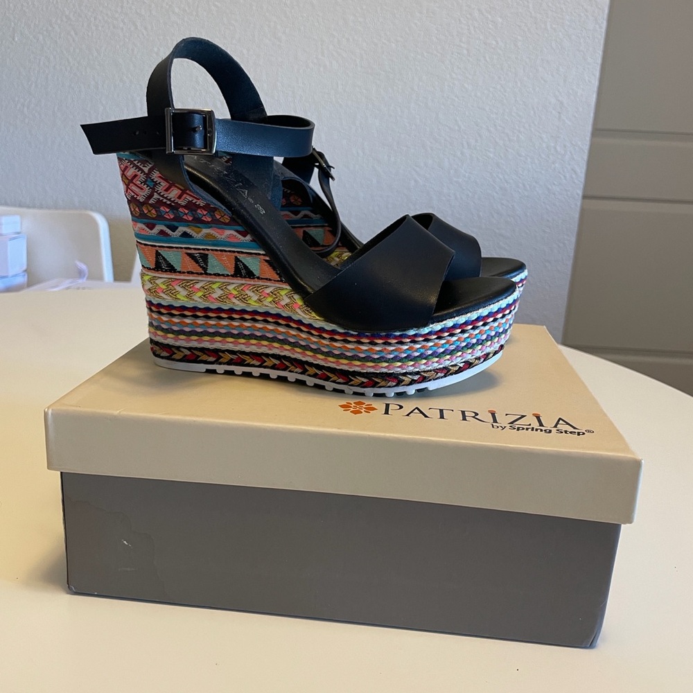 Black Wedge Sandals